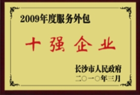 2009年长沙市服务外包十强企业